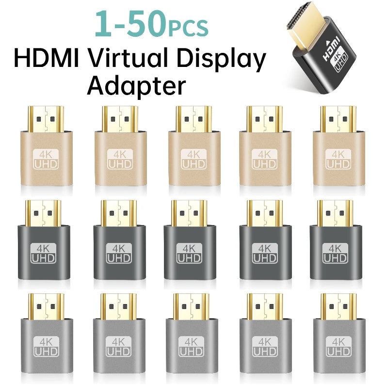 1-50PCS HDMI Virtual Display 4K HDMI DDC EDID Dummy Plug EDID Display Cheat Virtual Plug HDMI Dummy Emulator Adapter Wholesale