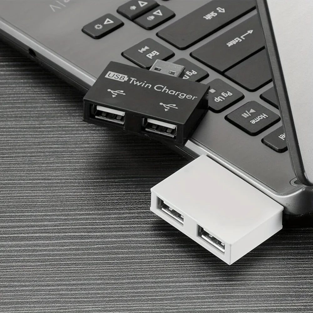 USB 2.0 HUB 1 To 2 Port High Speed Mini Splitter Adapter For Laptop U Disk Card Reader Mouse Keyboard Phone Charging Accessories