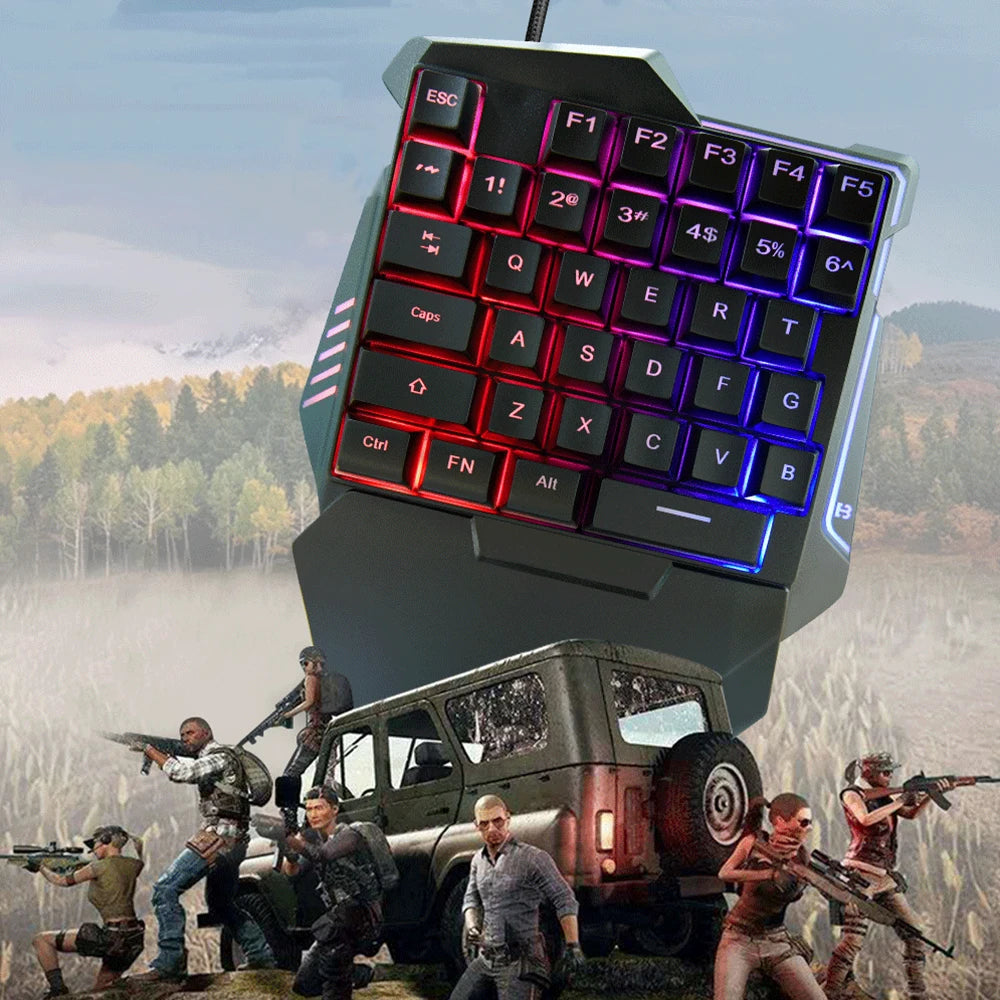 Mini USB Wired Gaming Keyboard with LED Backlight 35 Keys For PS3 PS4 For Xbox360 Xbox ONE Xbox Series X/S N-Switch