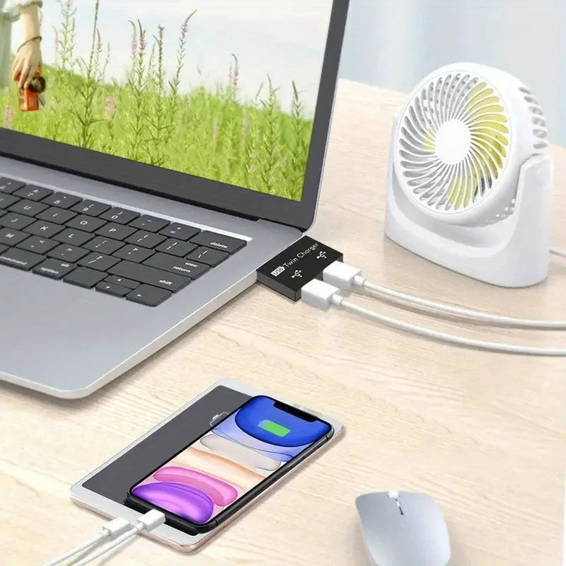 USB 2.0 HUB 1 To 2 Port High Speed Mini Splitter Adapter For Laptop U Disk Card Reader Mouse Keyboard Phone Charging Accessories