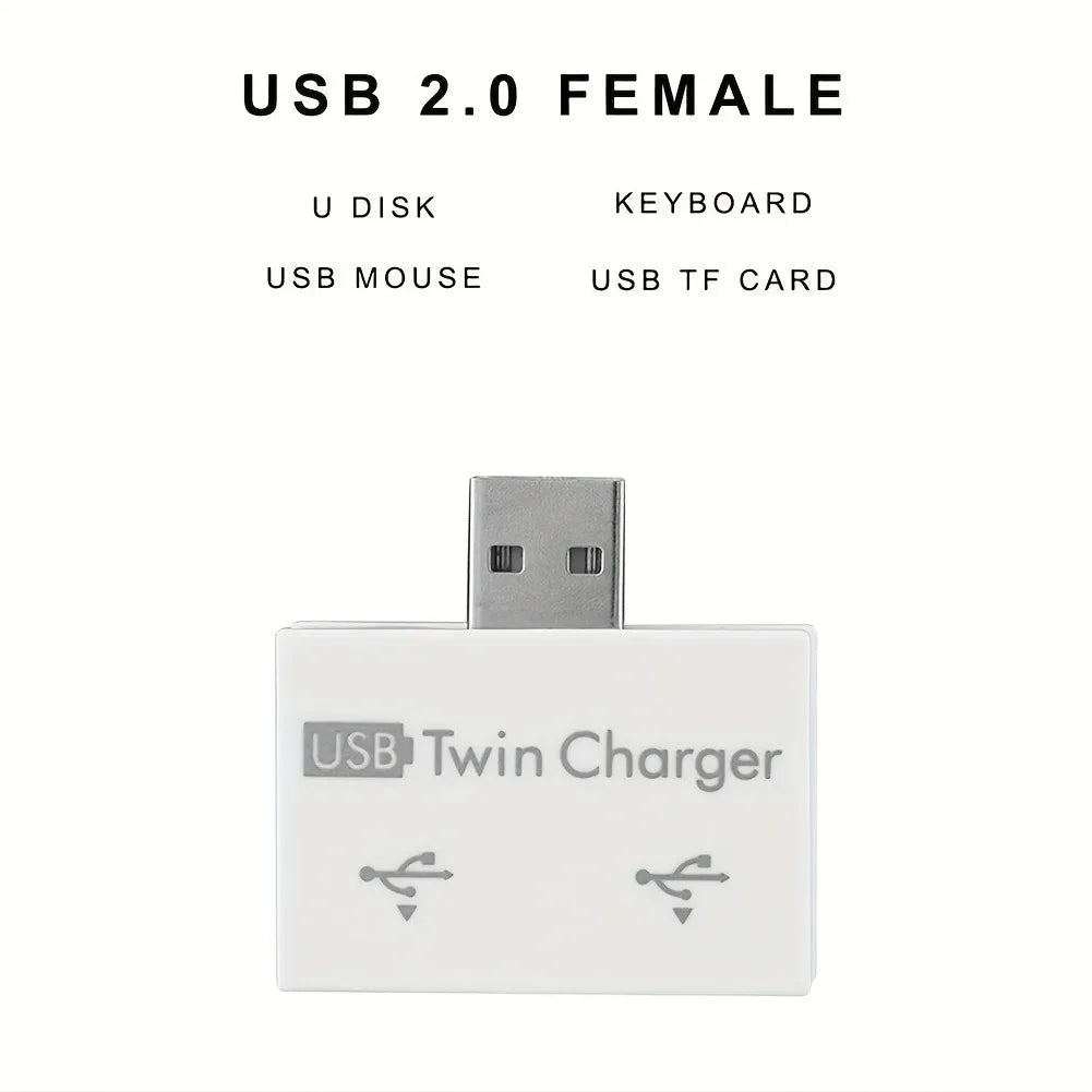 USB 2.0 HUB 1 To 2 Port High Speed Mini Splitter Adapter For Laptop U Disk Card Reader Mouse Keyboard Phone Charging Accessories