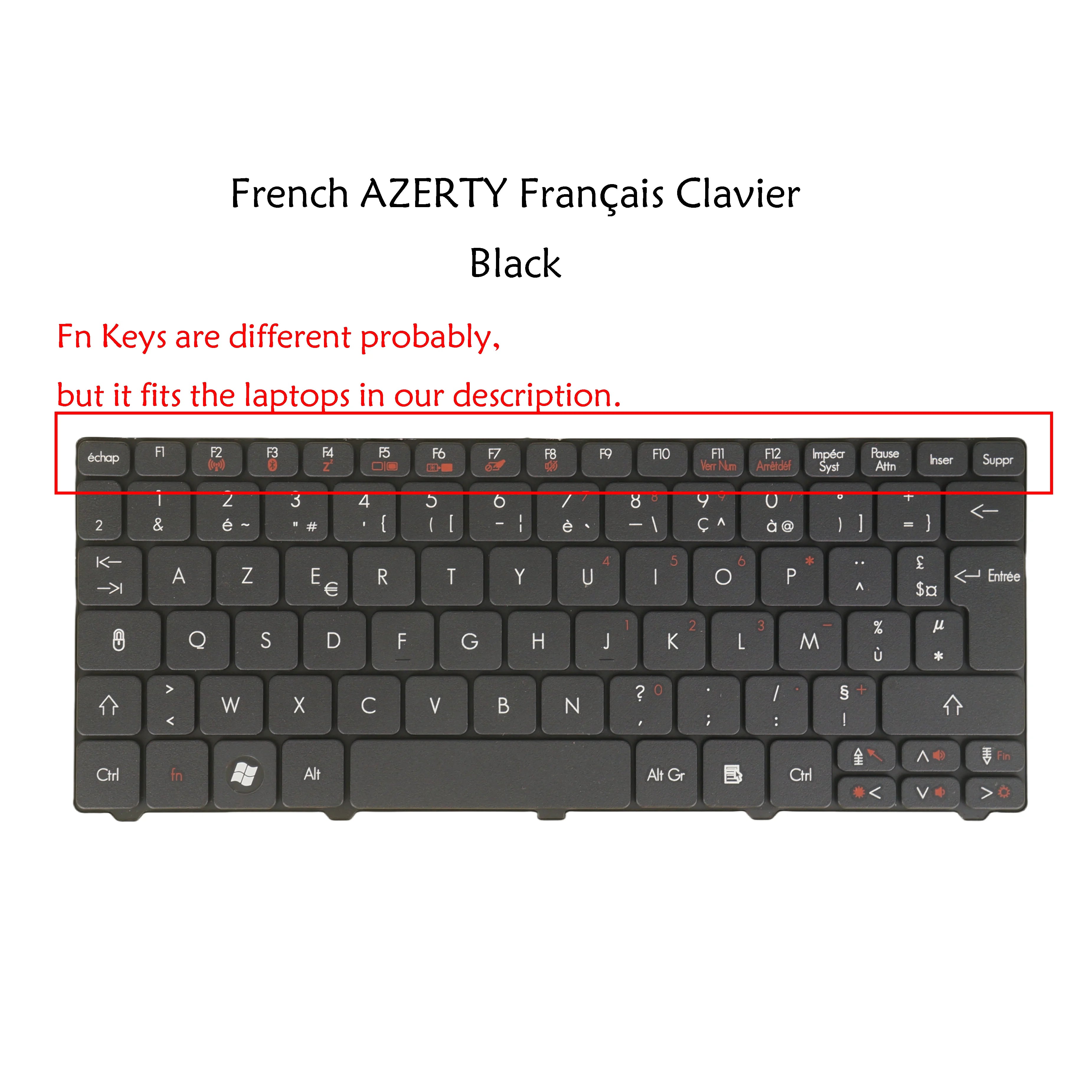 Spanish French PC Keyboard For Gateway LT22 LT23 LT25 LT27 LT28 LT40 LT41 Packard Bell dot s, Dot SE SE2 SE3 S/E E2 E3, ME69BMP