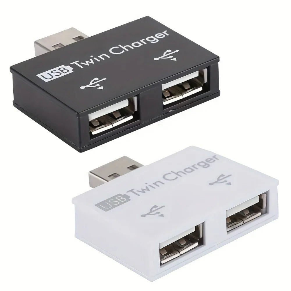 USB 2.0 HUB 1 To 2 Port High Speed Mini Splitter Adapter For Laptop U Disk Card Reader Mouse Keyboard Phone Charging Accessories
