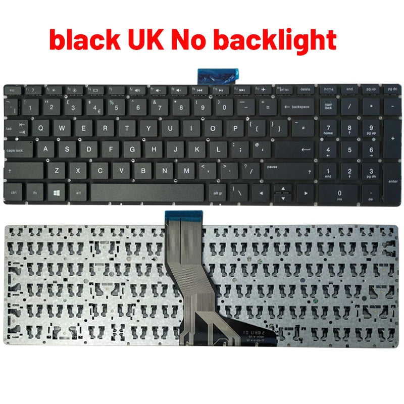 NEW Russian/US/UK/Spanish/Latin laptop keyboard for HP 15-BS 15-BR 15-BW 15T-BR 15Q-BU 15T-BS 15Z-BW 250 G6 255 G6 256 G6 258 G6