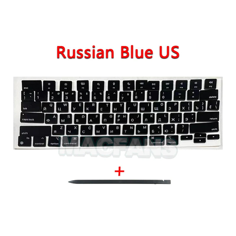Laptop New A2681 Russian Keyboard keycaps for Macbook Air M2 13.6'' A2681 Keycaps Key Cap US UK Repair Black Blue 2022 EMC 4074
