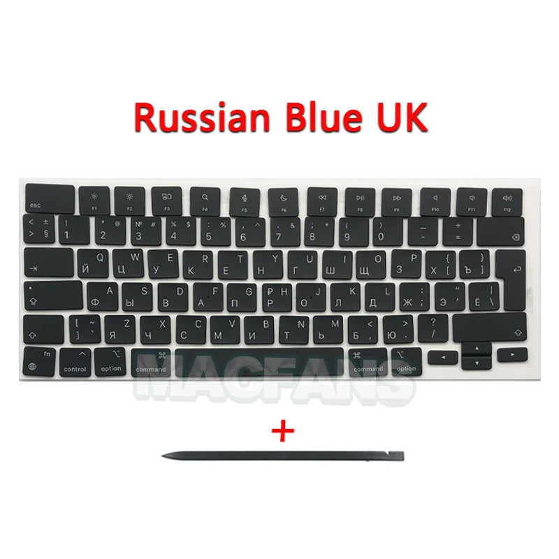 Laptop New A2681 Russian Keyboard keycaps for Macbook Air M2 13.6'' A2681 Keycaps Key Cap US UK Repair Black Blue 2022 EMC 4074