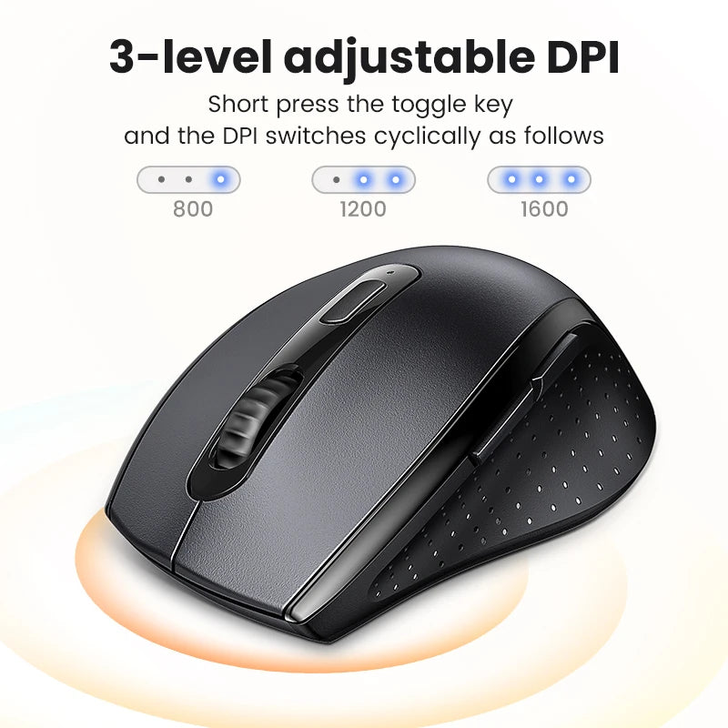 UGREEN Wireless Mouse for Computer 1600DPI Silent Mouse with 2.4GHz USB Receiver for PC MacBook Tablet Laptop