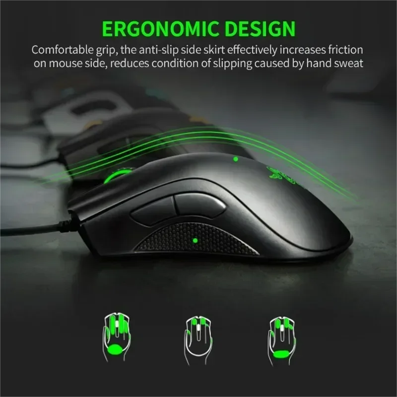 Razer DeathAdder Essential Wired Gaming Mouse Mice 6400DPI Optical Sensor 5 Independently Buttons for Laptop PC Gamer