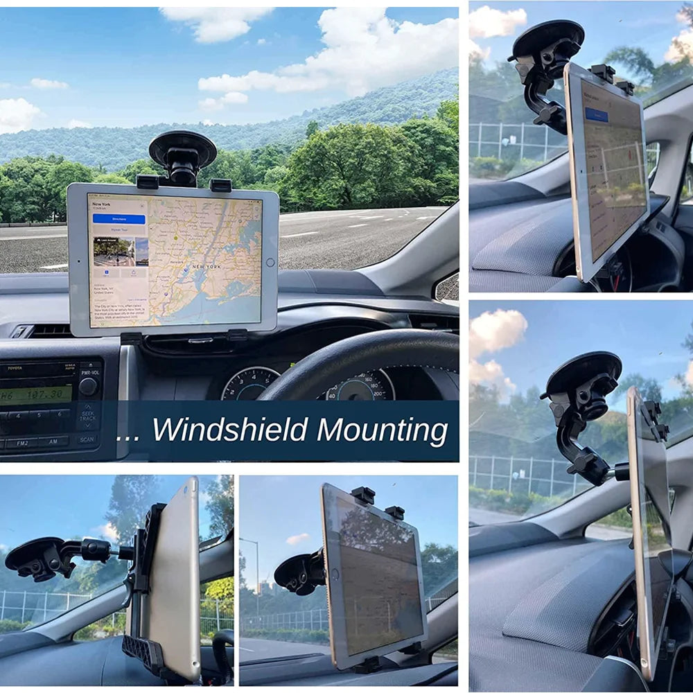 Xnyocn Tablet Car Holder Stand For iPad Air 1 2 Mini 2 3 4 Pro 9.7 10.5 Universal Windshield Car Mount For 7-11 inch Samsung Tab
