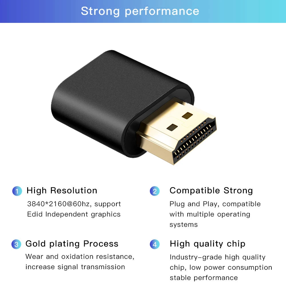 1-50PCS HDMI Virtual Display 4K HDMI DDC EDID Dummy Plug EDID Display Cheat Virtual Plug HDMI Dummy Emulator Adapter Wholesale