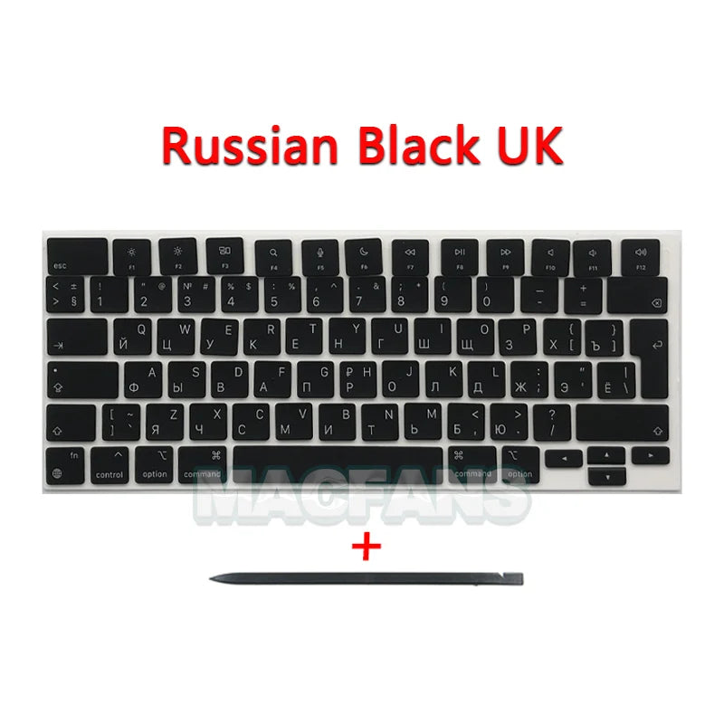 Laptop New A2681 Russian Keyboard keycaps for Macbook Air M2 13.6'' A2681 Keycaps Key Cap US UK Repair Black Blue 2022 EMC 4074