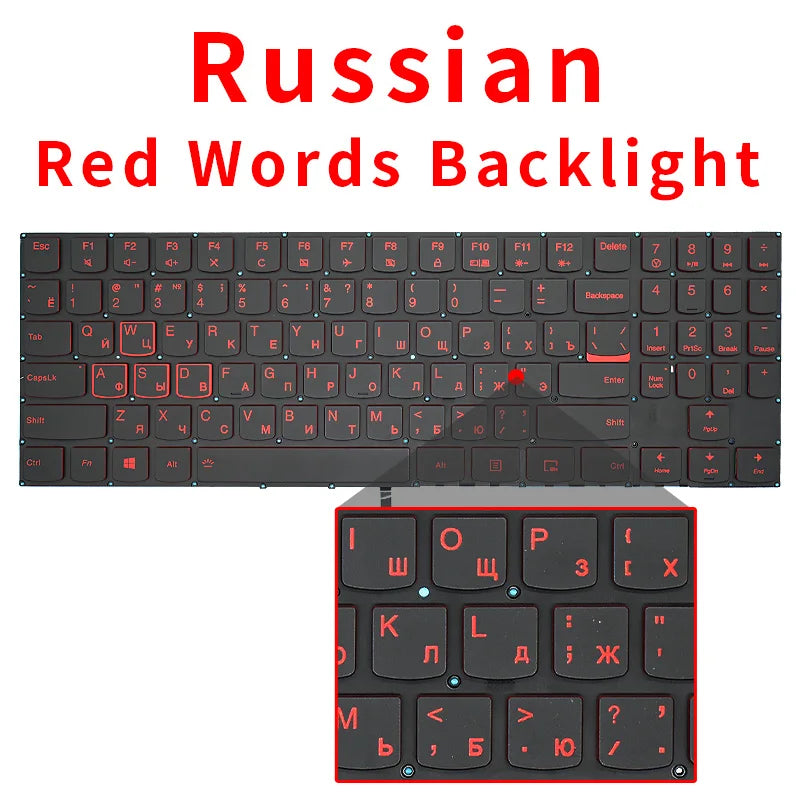 New US Russian Laptop Backlit Keyboard For Lenovo Legion Y530 -15ICH Y7000P-1060 Y7000-2019 Y540-15IRH Y540-17IRH Y545-PG0