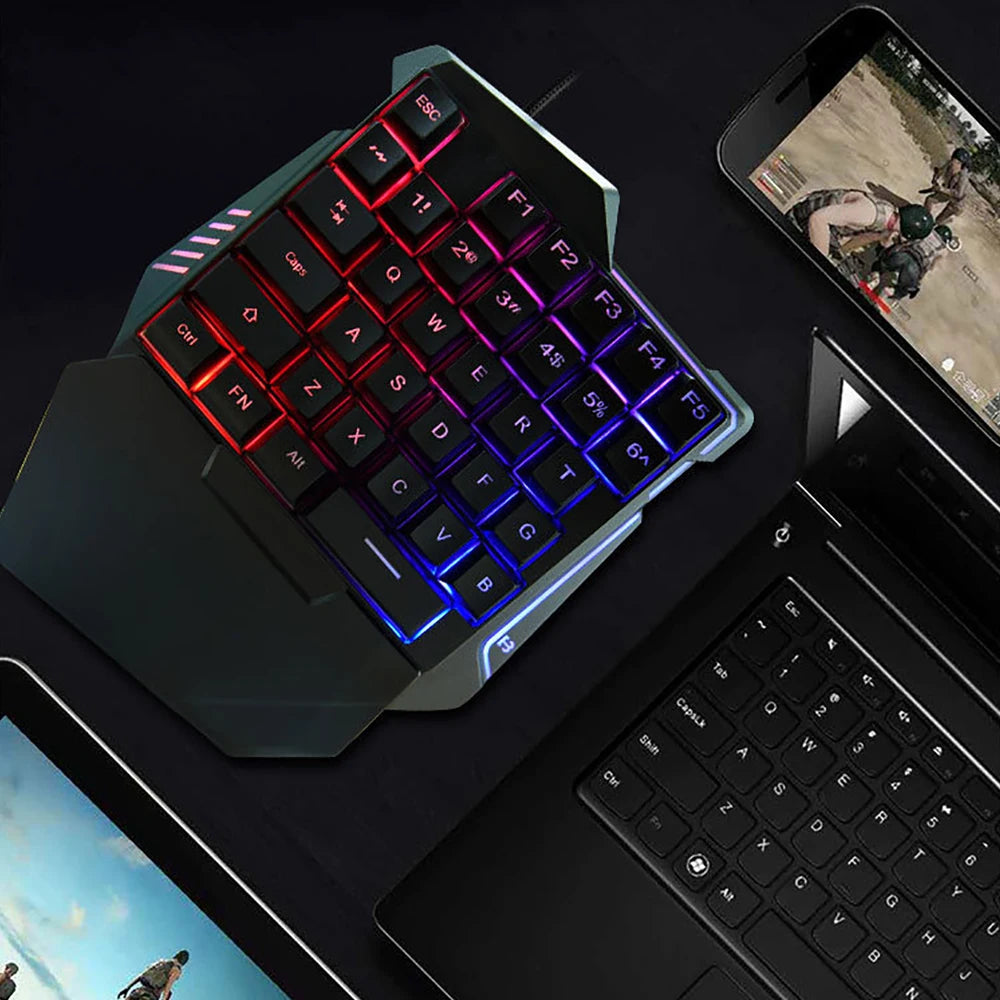 Mini USB Wired Gaming Keyboard with LED Backlight 35 Keys For PS3 PS4 For Xbox360 Xbox ONE Xbox Series X/S N-Switch