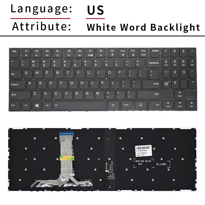 New US Russian Laptop Backlit Keyboard For Lenovo Legion Y530 -15ICH Y7000P-1060 Y7000-2019 Y540-15IRH Y540-17IRH Y545-PG0